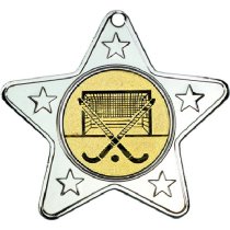 Hockey Star Shaped Medal | Silver | 50mm