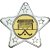 Hockey Star Shaped Medal | Silver | 50mm - M10S.HOCKEY