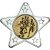 Running Star Shaped Medal | Silver | 50mm - M10S.RUNNING