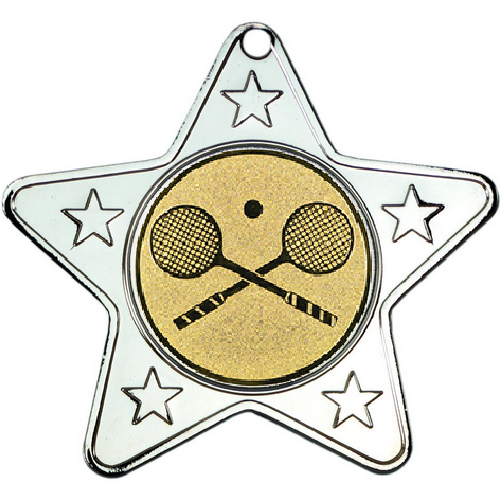 Squash Star Shaped Medal | Silver | 50mm