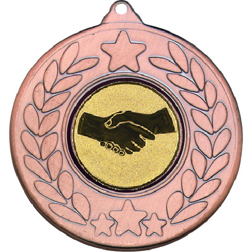 Handshake Stars and Wreath Medal | Bronze | 50mm