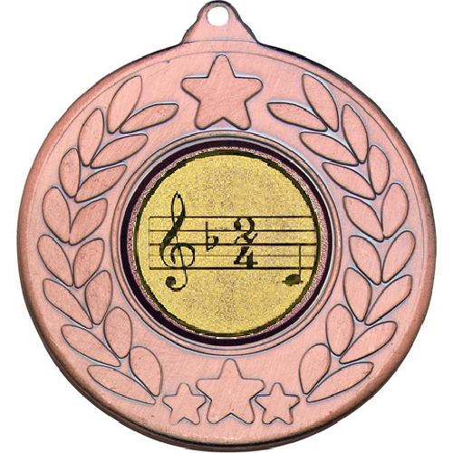 Music Stars and Wreath Medal | Bronze | 50mm