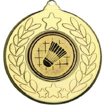 Badminton Stars and Wreath Medal | Gold | 50mm