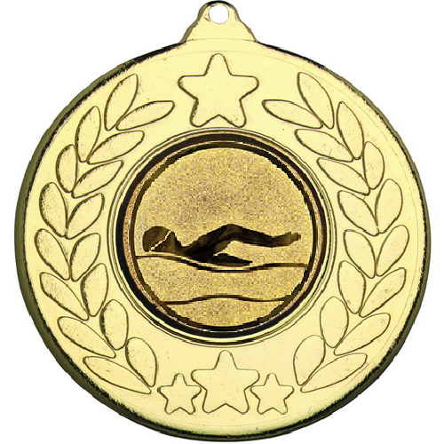Swimming Stars and Wreath Medal | Gold | 50mm