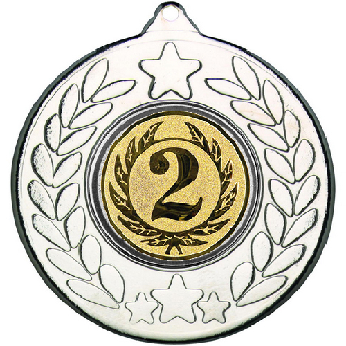 2nd Place Stars and Wreath Medal | Silver | 50mm