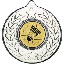 Badminton Stars and Wreath Medal | Silver | 50mm