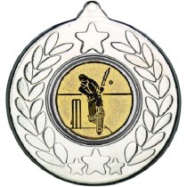 Cricket Stars and Wreath Medal | Silver | 50mm