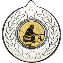 Fishing Stars and Wreath Medal | Silver | 50mm