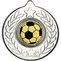 Football Stars and Wreath Medal | Silver | 50mm