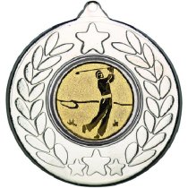 Golf Stars and Wreath Medal | Silver | 50mm