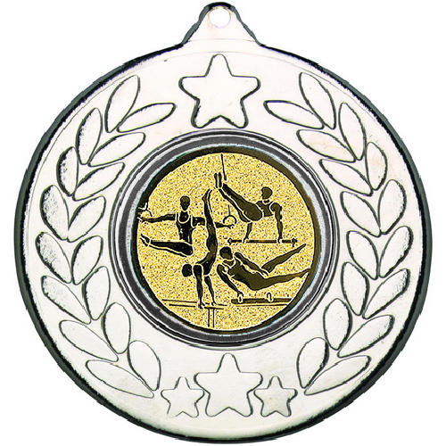 Gymnastics Stars and Wreath Medal | Silver | 50mm