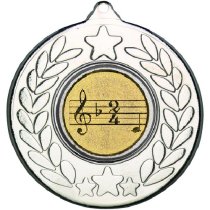 Music Stars and Wreath Medal | Silver | 50mm