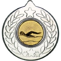 Swimming Stars and Wreath Medal | Silver | 50mm