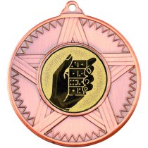 Dominos Striped Star Medal | Bronze | 50mm