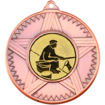 Fishing Striped Star Medal | Bronze | 50mm