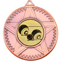 Lawn Bowls Striped Star Medal | Bronze | 50mm