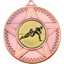 Rugby Striped Star Medal | Bronze | 50mm