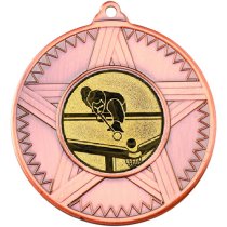 Snooker Striped Star Medal | Bronze | 50mm
