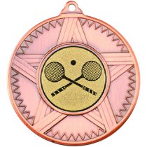 Squash Striped Star Medal | Bronze | 50mm