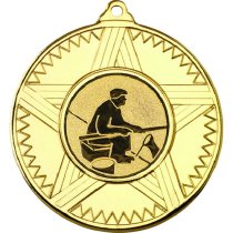 Fishing Striped Star Medal | Gold | 50mm