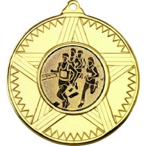 Running Striped Star Medal | Gold | 50mm