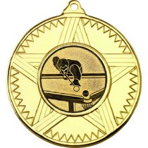 Snooker Striped Star Medal | Gold | 50mm