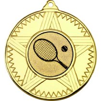 Tennis Striped Star Medal | Gold | 50mm