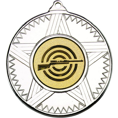 Shooting Striped Star Medal | Silver | 50mm