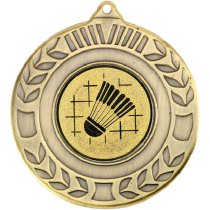 Badminton Wreath Medal | Antique Gold | 50mm