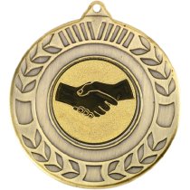 Handshake Wreath Medal | Antique Gold | 50mm