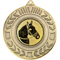 Horse Wreath Medal | Antique Gold | 50mm