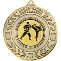 Karate Wreath Medal | Antique Gold | 50mm