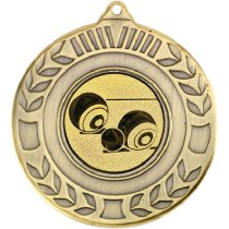 Lawn Bowls Wreath Medal | Antique Gold | 50mm