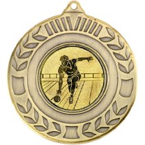 Ten Pin Wreath Medal | Antique Gold | 50mm