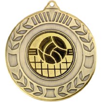 Volleyball Wreath Medal | Antique Gold | 50mm