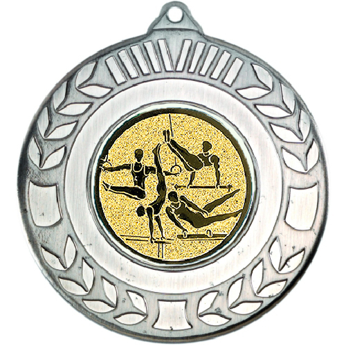 Gymnastics Wreath Medal | Antique Silver | 50mm