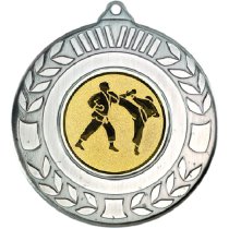 Karate Wreath Medal | Antique Silver | 50mm