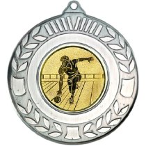 Ten Pin Wreath Medal | Antique Silver | 50mm
