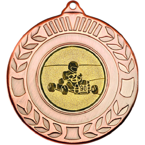 Go Kart Wreath Medal | Bronze | 50mm