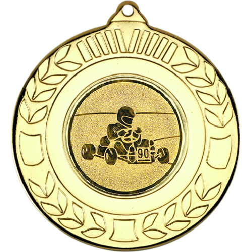 Go Kart Wreath Medal | Gold | 50mm