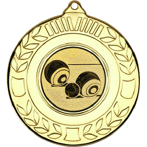Lawn Bowls Wreath Medal | Gold | 50mm