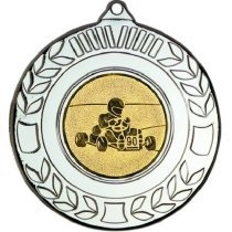 Go Kart Wreath Medal | Silver | 50mm