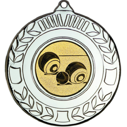 Lawn Bowls Wreath Medal | Silver | 50mm