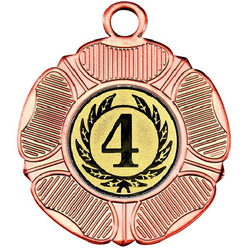 4th Place Tudor Rose Medal | Bronze | 50mm