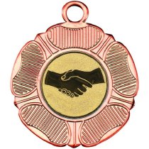 Handshake Tudor Rose Medal | Bronze | 50mm