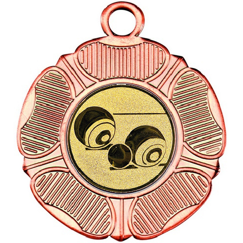 Lawn Bowls Tudor Rose Medal | Bronze | 50mm