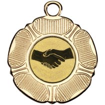 Handshake Tudor Rose Medal | Gold | 50mm