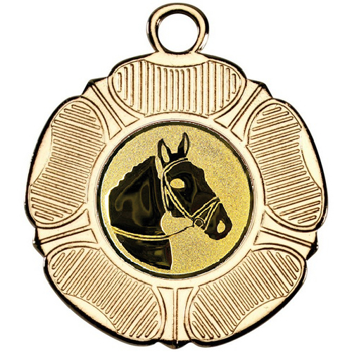 Horse Tudor Rose Medal | Gold | 50mm