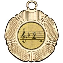 Music Tudor Rose Medal | Gold | 50mm