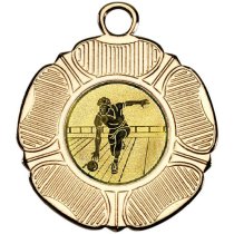Ten Pin Tudor Rose Medal | Gold | 50mm
